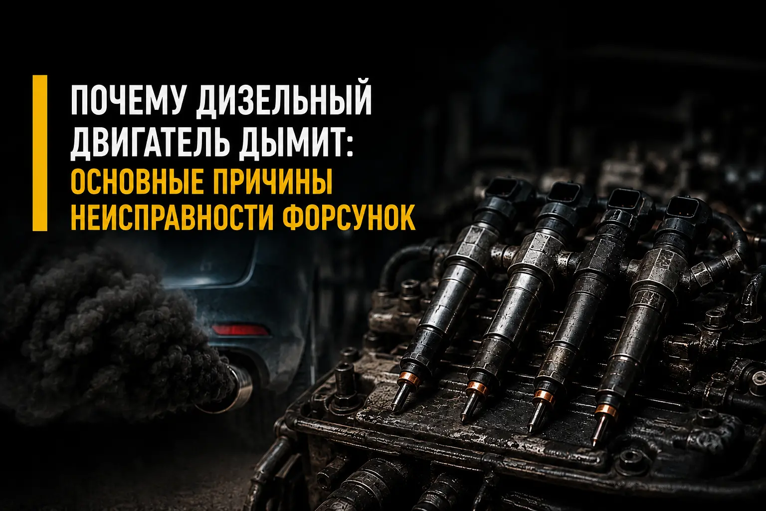 Почему дизельный двигатель дымит: основные причины неисправности форсунок